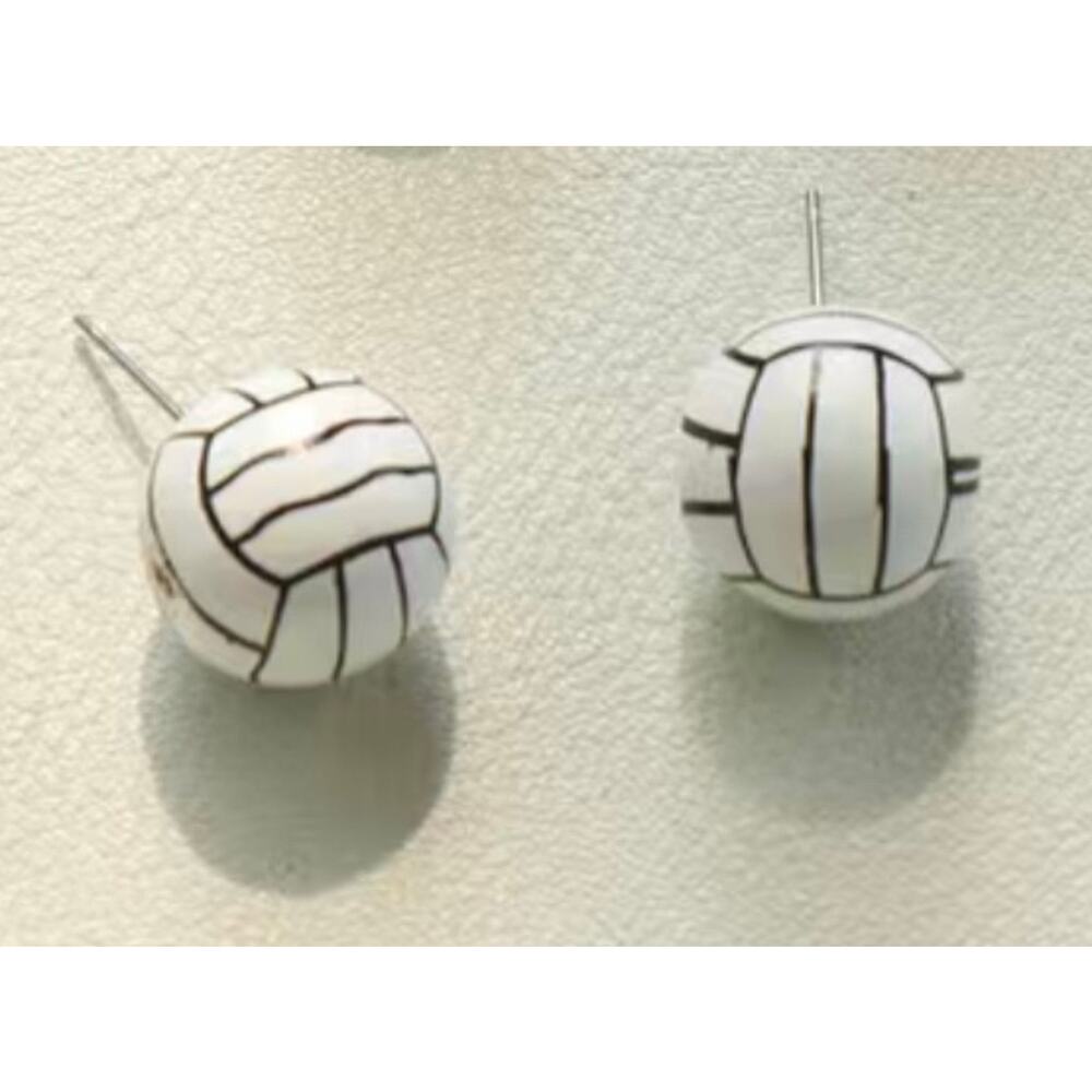 Volleyball Wood Bead earrings